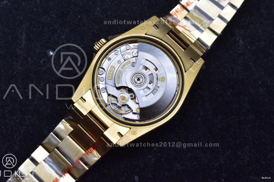 Square Dial 36 DayDate 904L vr3255 Steel V5 President Grey with QF Diamond Bracelet Best on Weight) Edition (Gain YG 0214